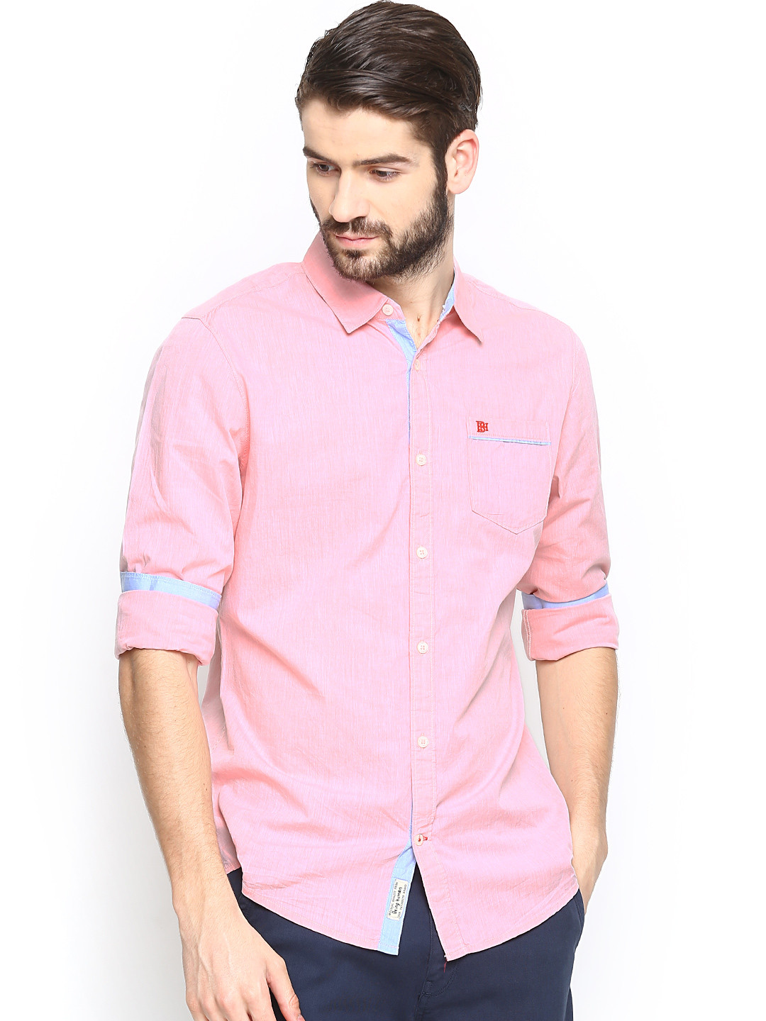 Pink Regular Fit Men's Short Sleeves T-Shirt by Being Human Clothing main image 1