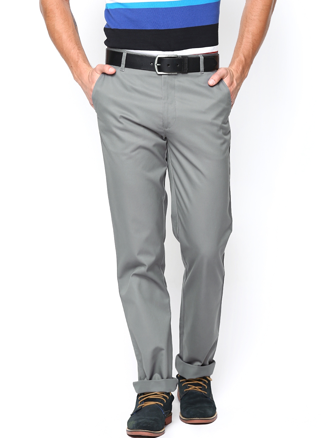 Buy John Players Men Grey Casual Trousers - Trousers for Men 672048 ...