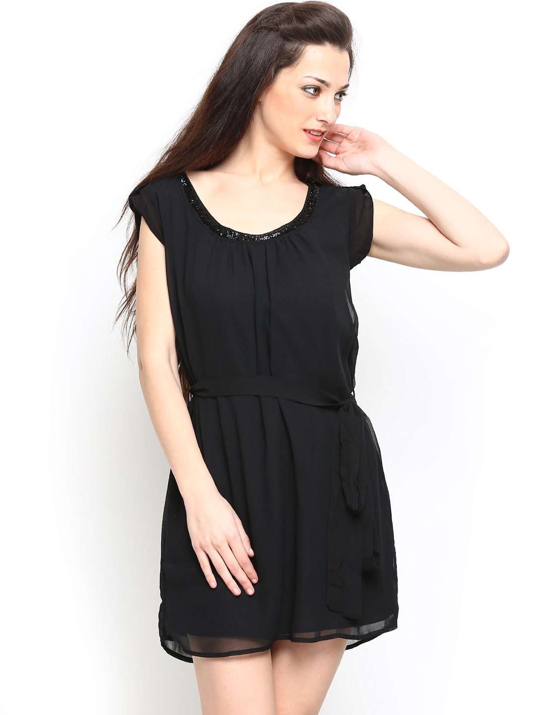 Buy I AM FOR YOU Black A Line Mini Dress - Dresses for Women 672365 | Myntra