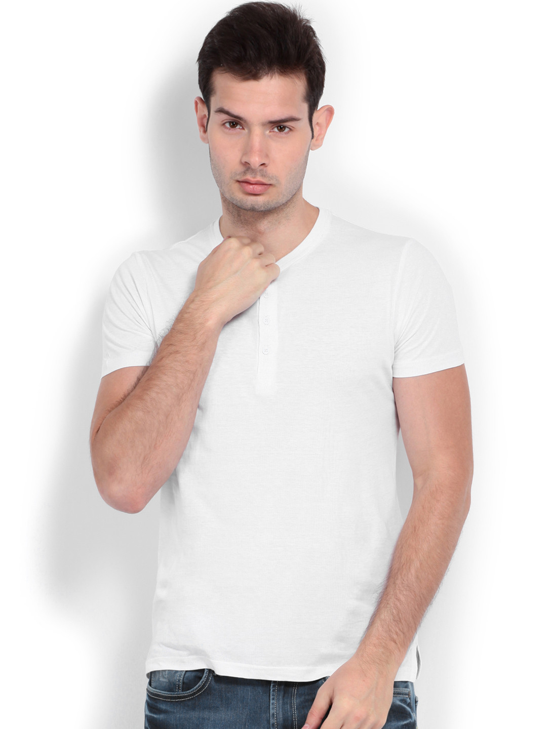 Buy Highlander Men White Henley Pure Cotton T Shirt Tshirts for Men