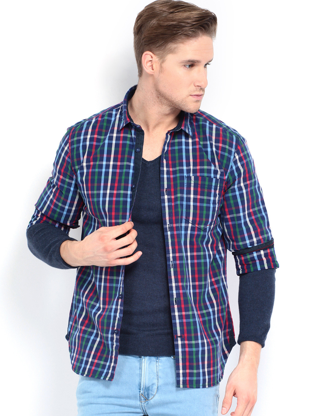 highlander men printed casual multicolor shirt