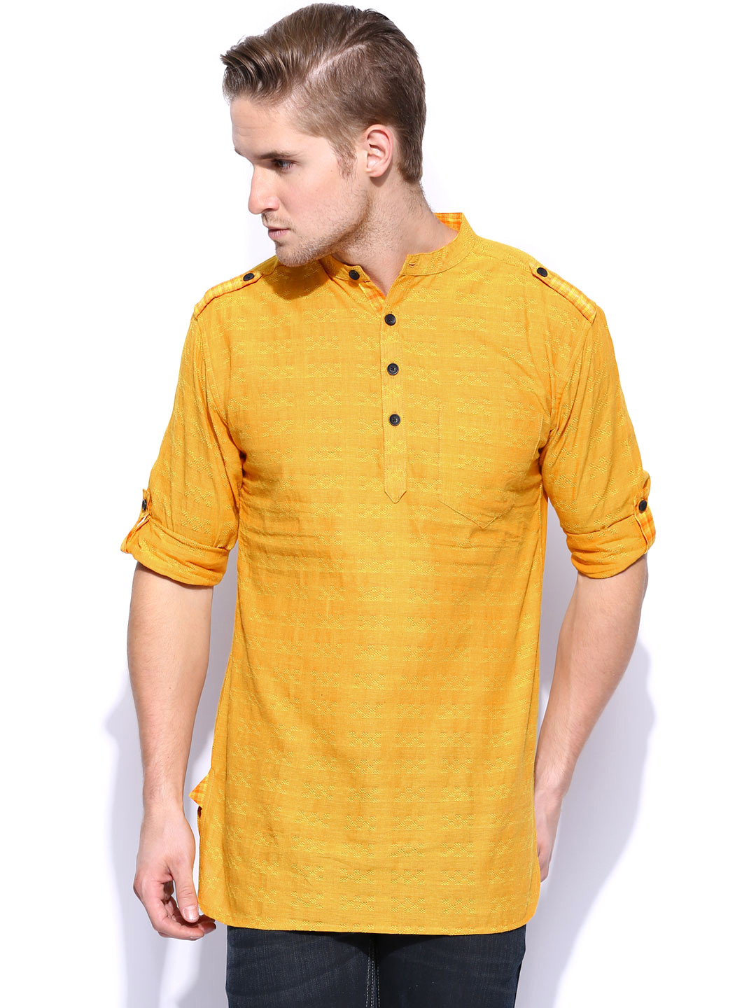 Buy Svanik Men Yellow Short Kurta Kurtas for Men 685885 Myntra