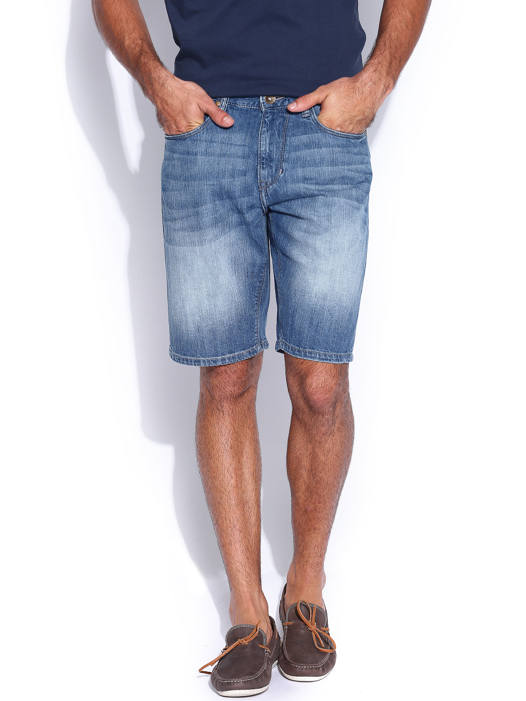 Buy U.S. Polo Assn. Men Blue Denim Shorts Shorts for Men 688774 Myntra