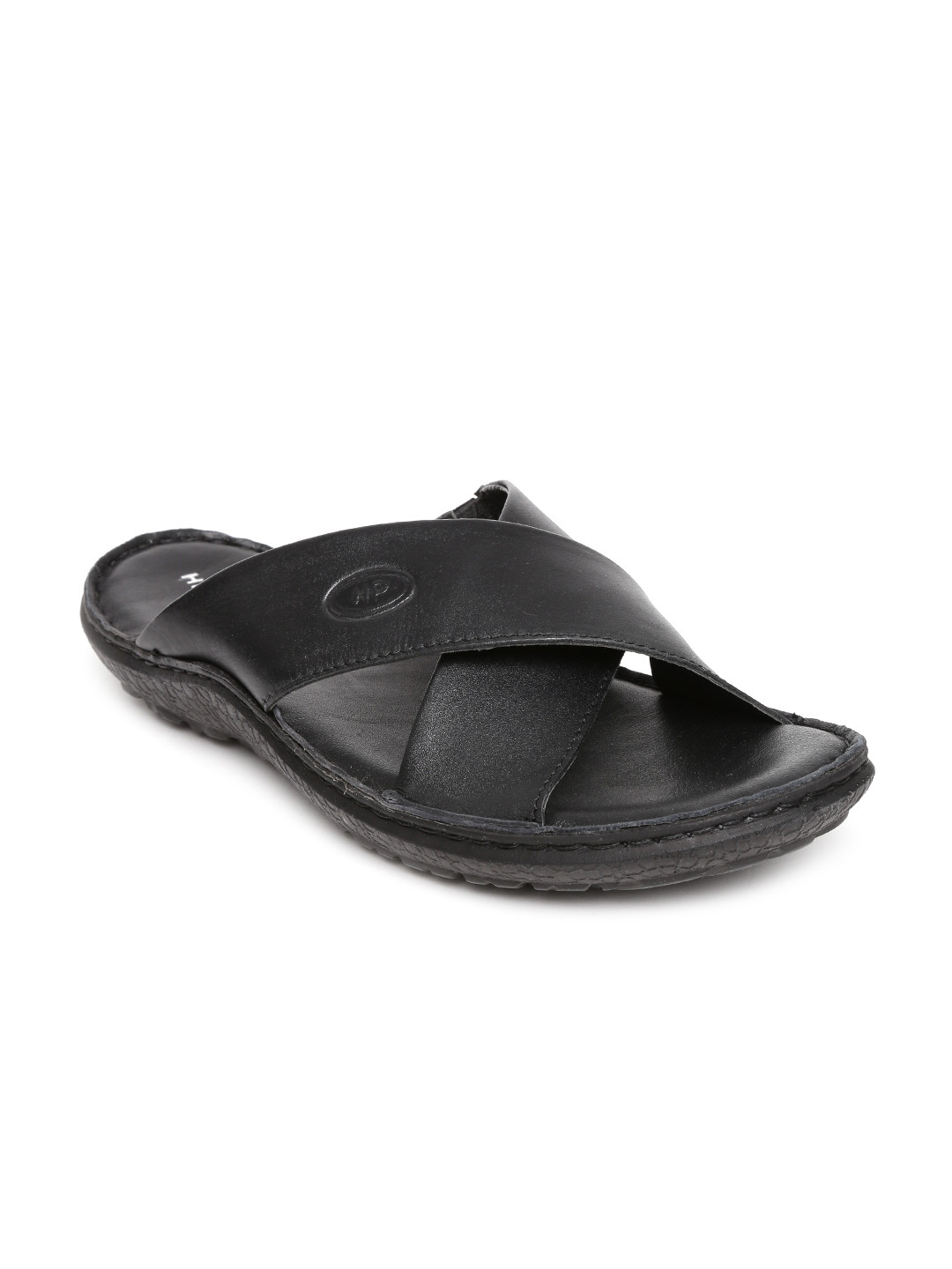 Buy Hush Puppies By Bata Men Black Leather Sandals - Sandals for Men 692207 | Myntra