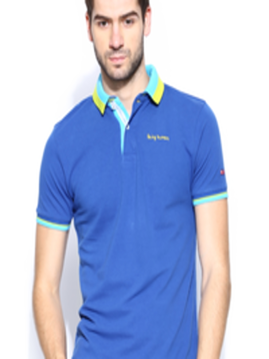 Buy Being Human Clothing Men Blue Polo Pure Cotton T Shirt - Tshirts ...