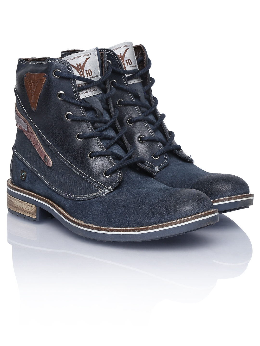 navy leather boots mens
