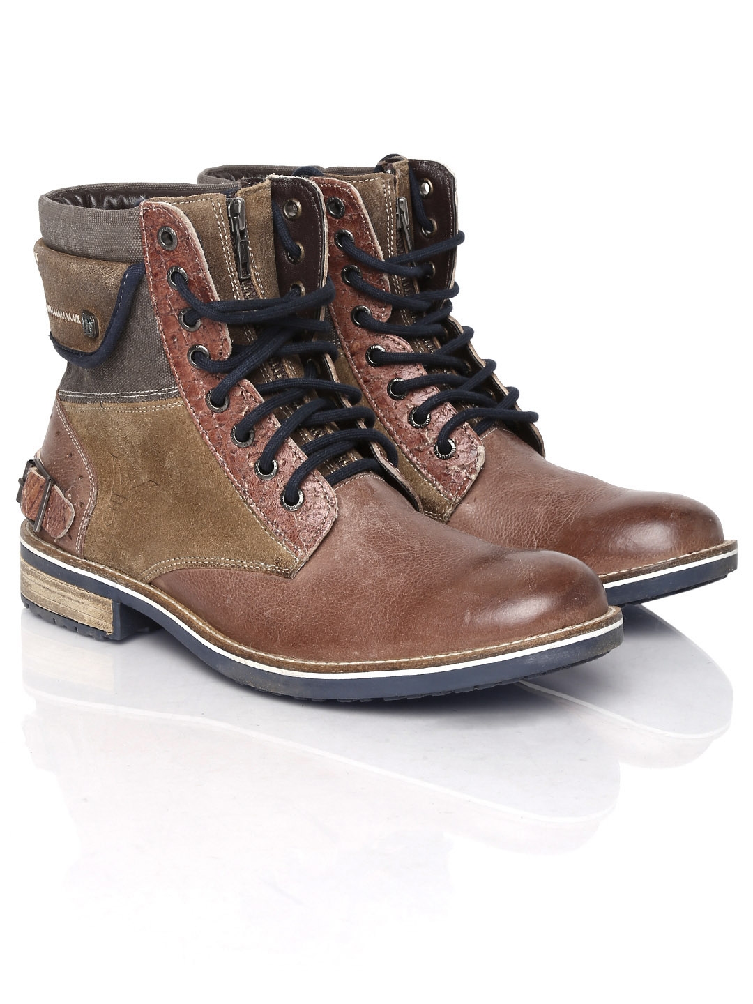 mens brown leather boots size 7