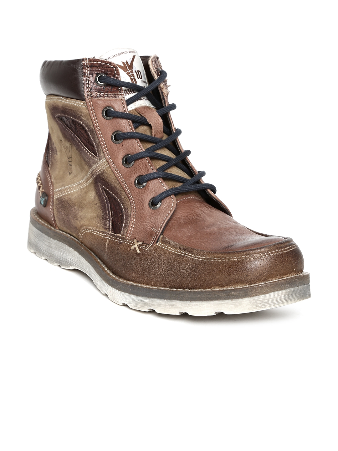 mens brown leather boots size 7