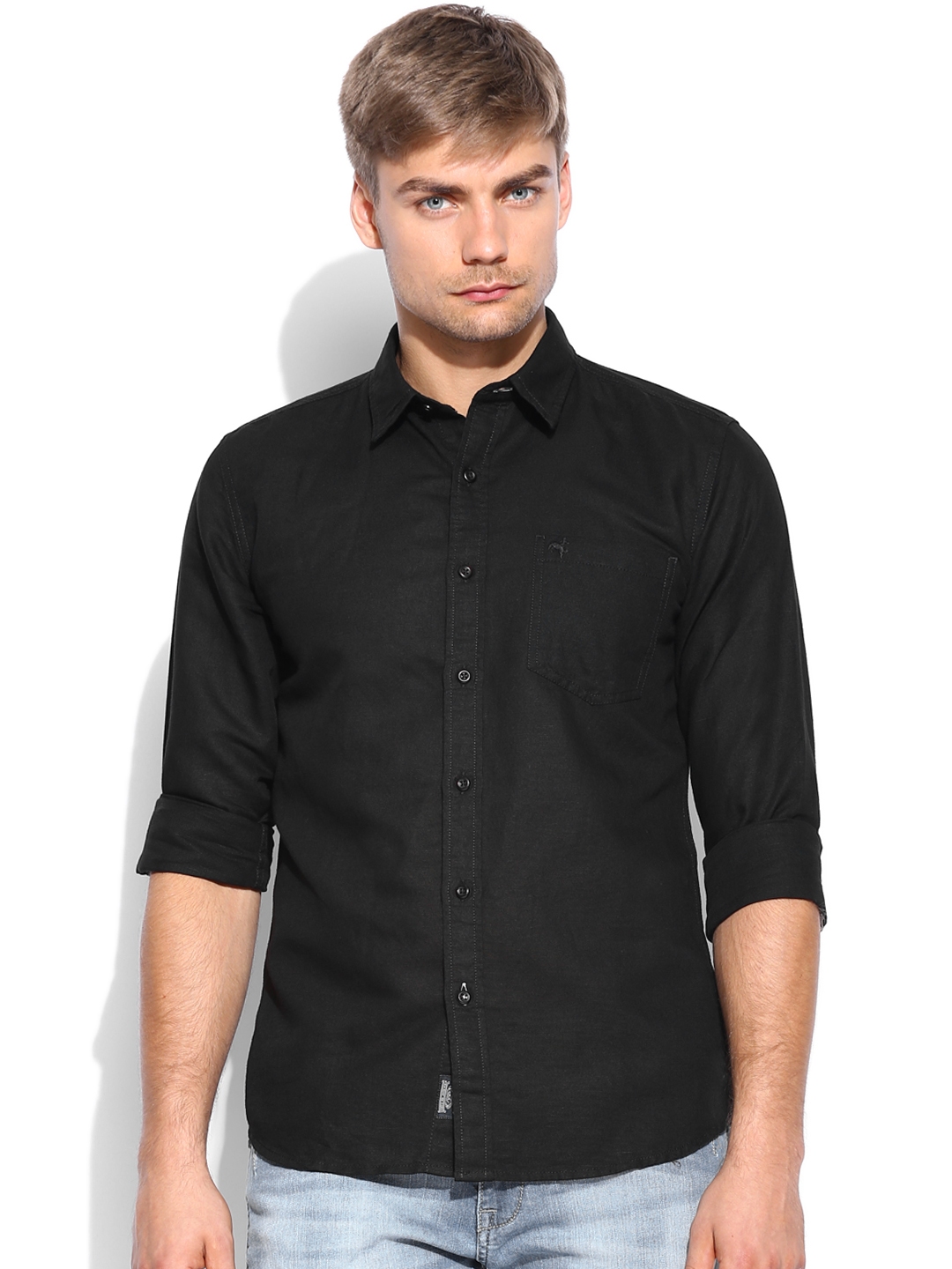 Buy Wrangler Men Black Linen Casual Shirt - Shirts for Men 715004 | Myntra