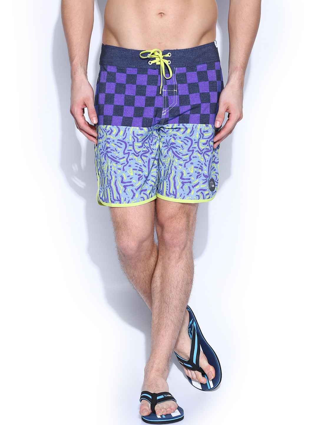 Buy Quiksilver Men Multicoloured Printed Quadrockscallop Surfing Shorts - Shorts for Men 715224 ...