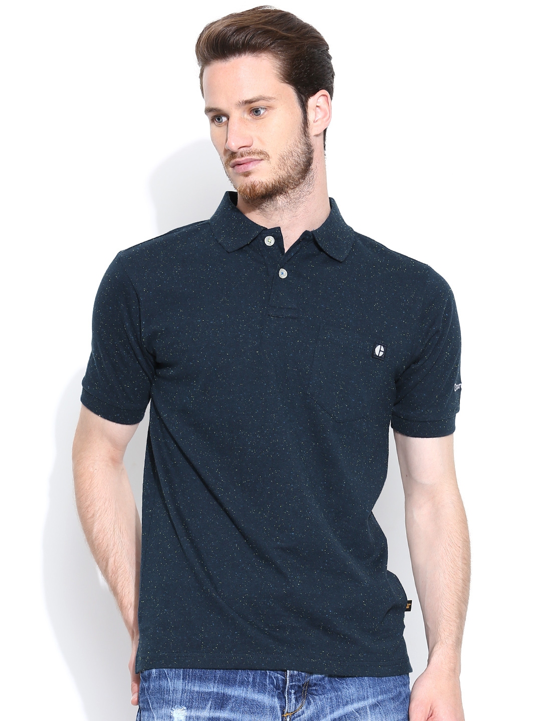 Buy CAT Navy Polo T Shirt - Tshirts for Men 718482 | Myntra