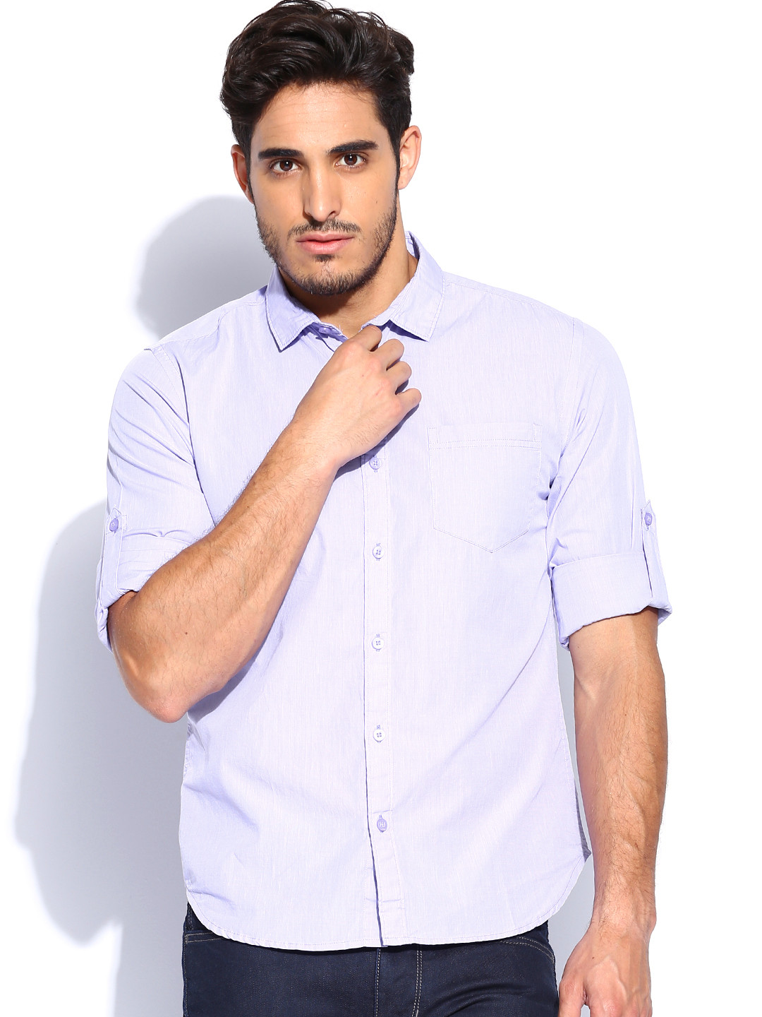 Buy Highlander Men Lavender Slim Fit Casual Shirt Shirts for Men