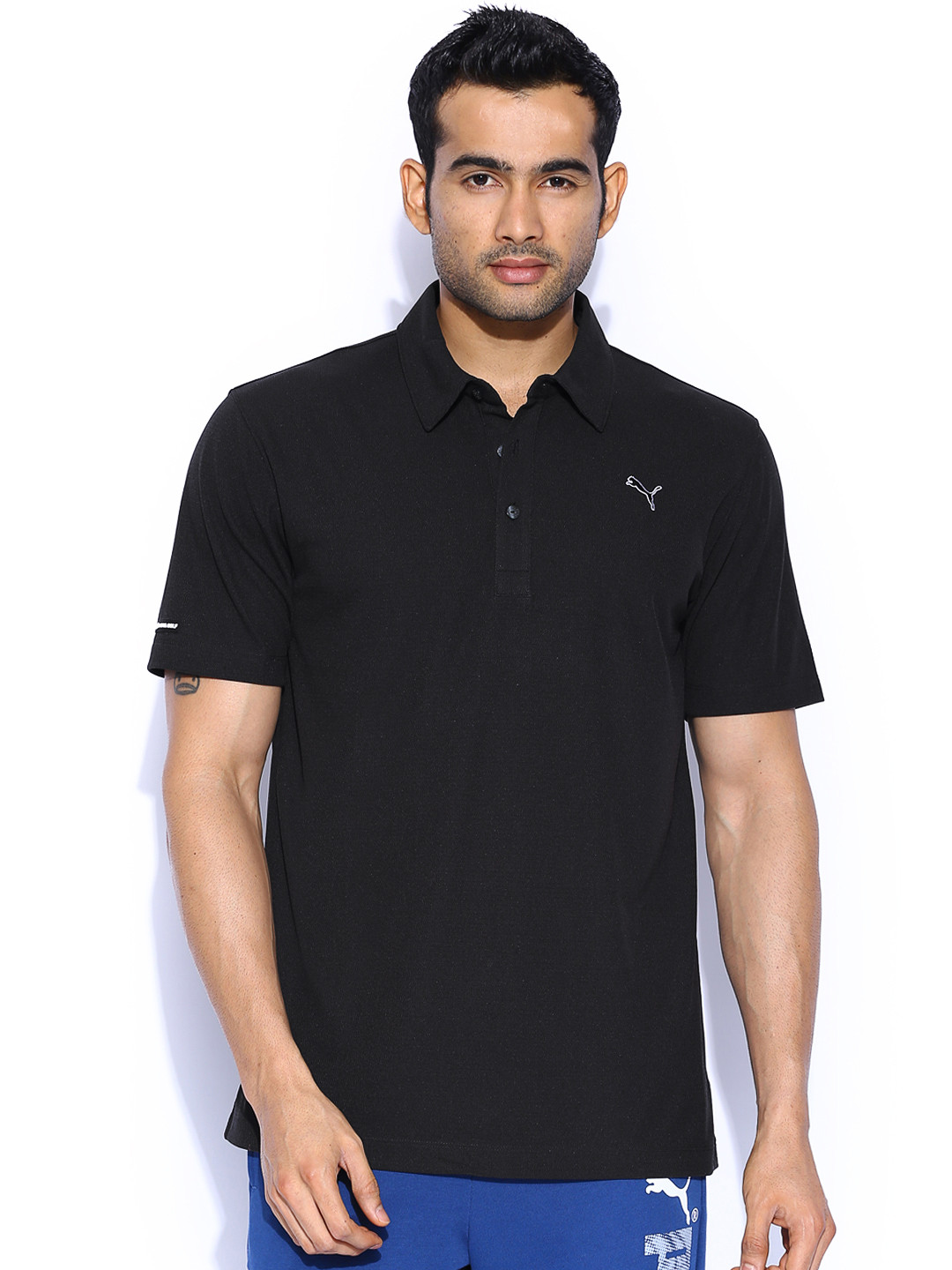 Buy PUMA Men Black Soild Essential Golf Polo T Shirt Tshirts for Men
