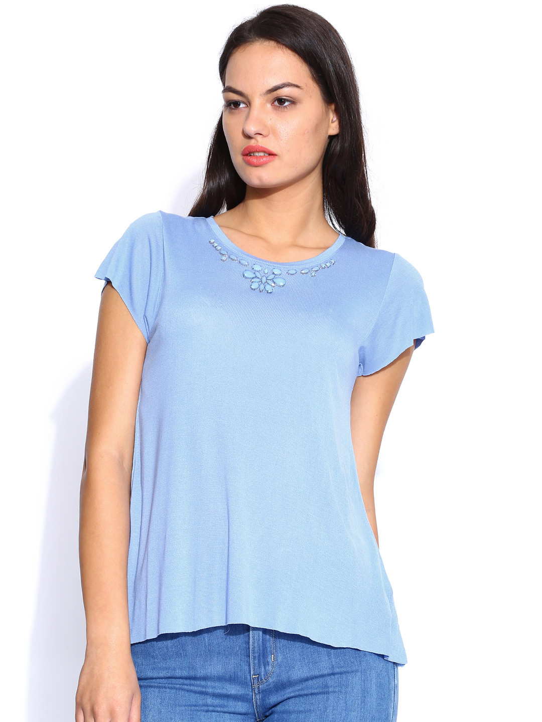 Buy CHM Light Blue Top Tops for Women 721421 Myntra