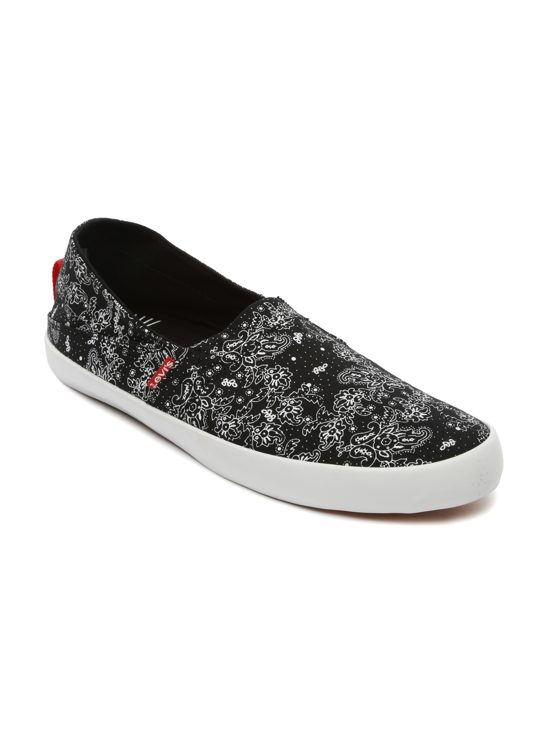black and white levi shoes