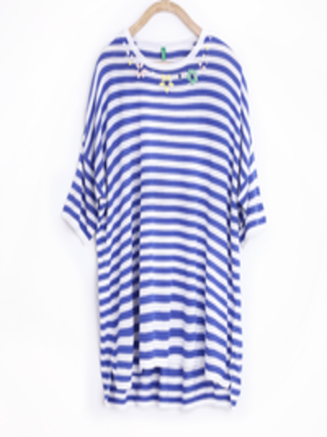 Buy United Colors Of Benetton Girls White & Blue Striped Top - Tops for ...
