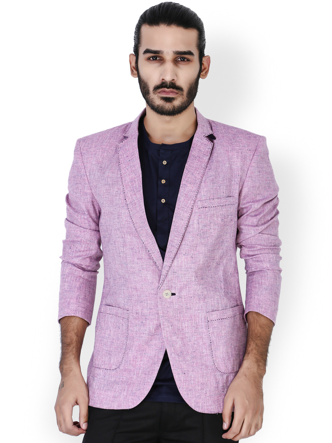Buy MR BUTTON Men Lavender Slim Fit Blazer - Blazers for Men 729049 ...