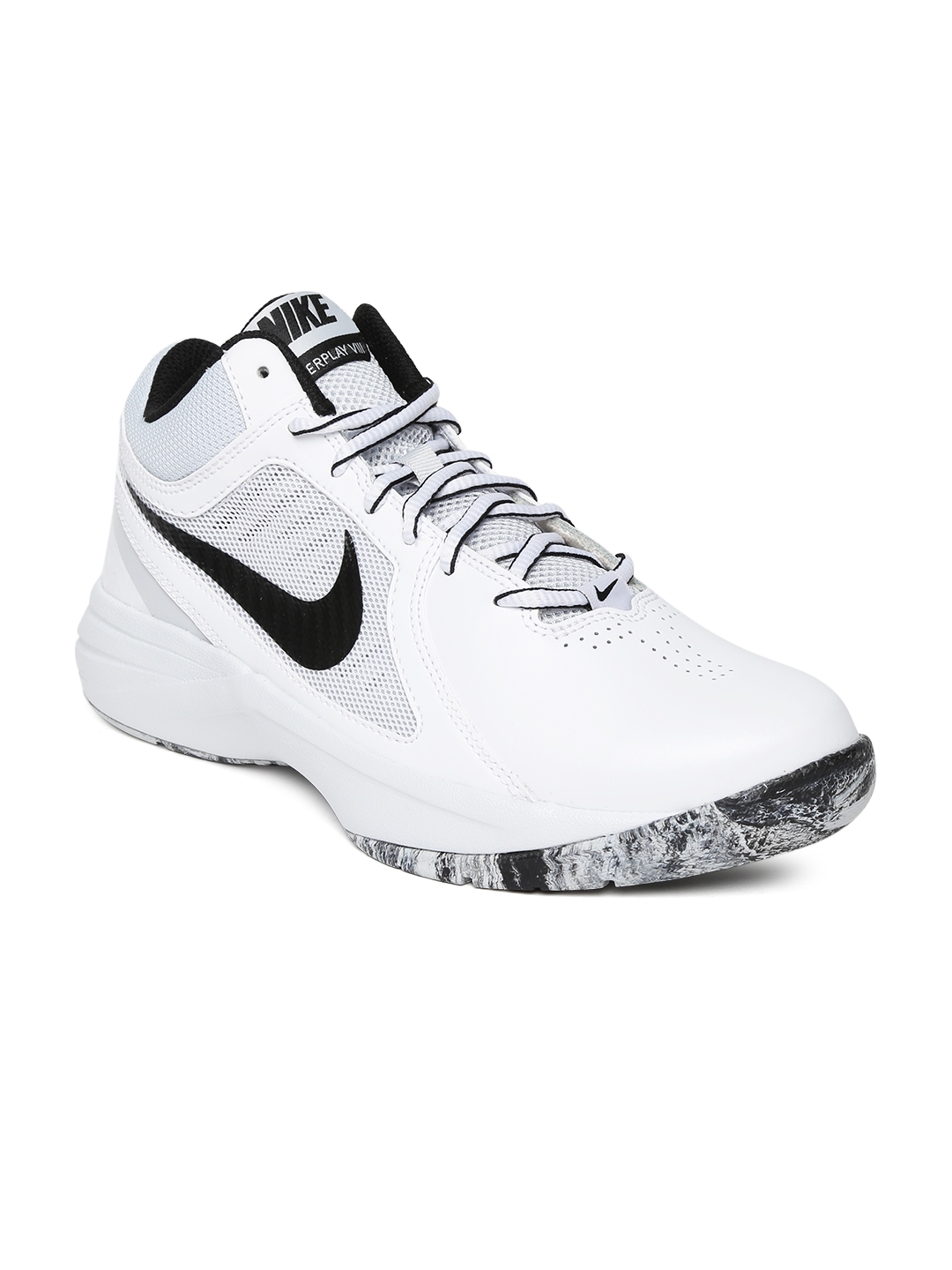 Buy Nike Men White Overplay Viii Leather Basketball Shoes Sports