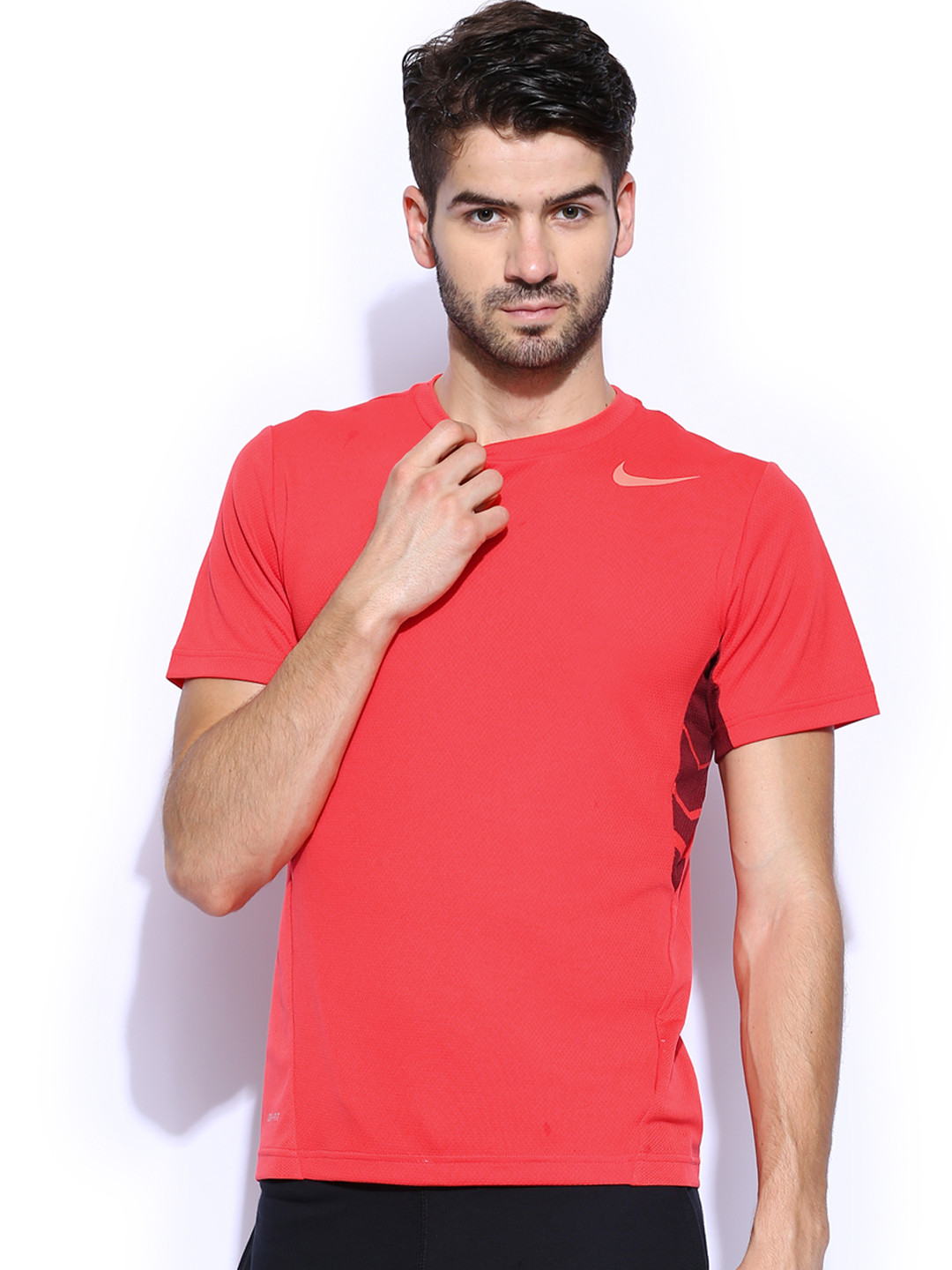 nike t shirts mens red and black