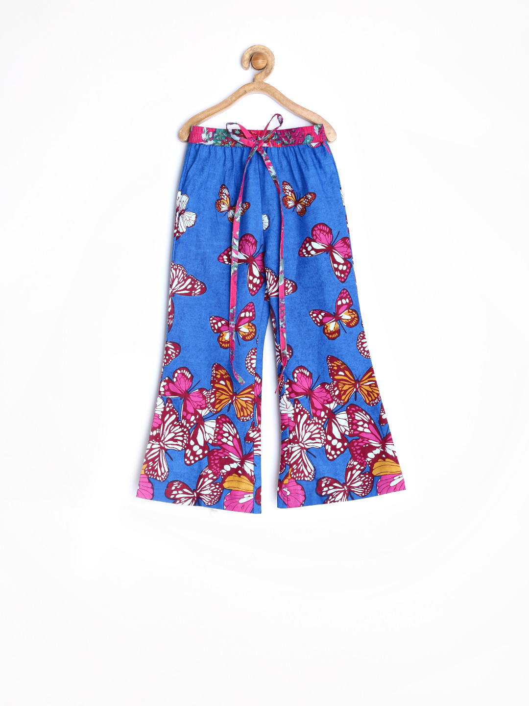 Buy Yo Baby Girls Blue Palazzo Trousers Trousers for Girls 736515