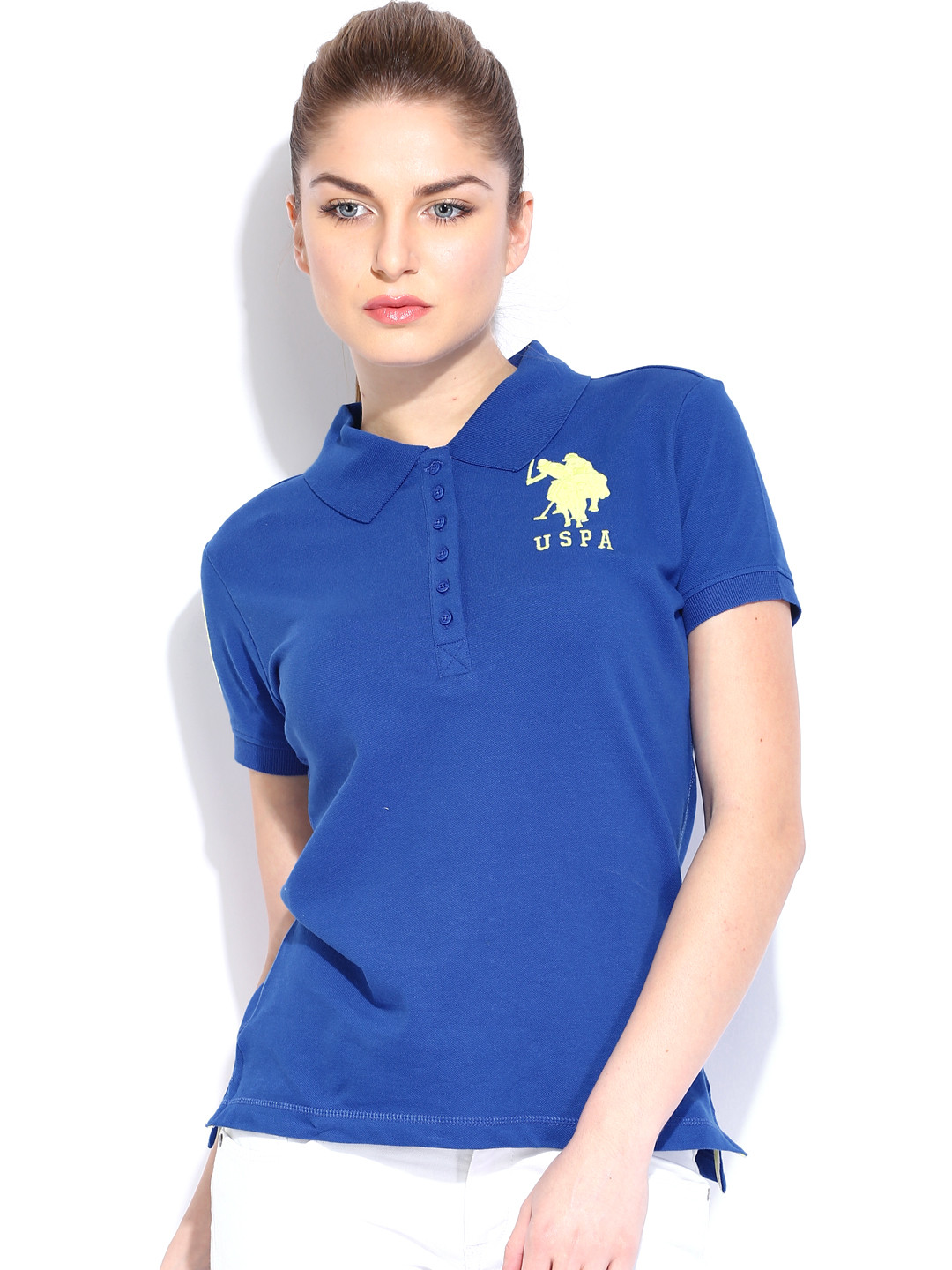 Buy U.S. Polo Assn. Women Blue Polo T Shirt Tshirts for Women 737202