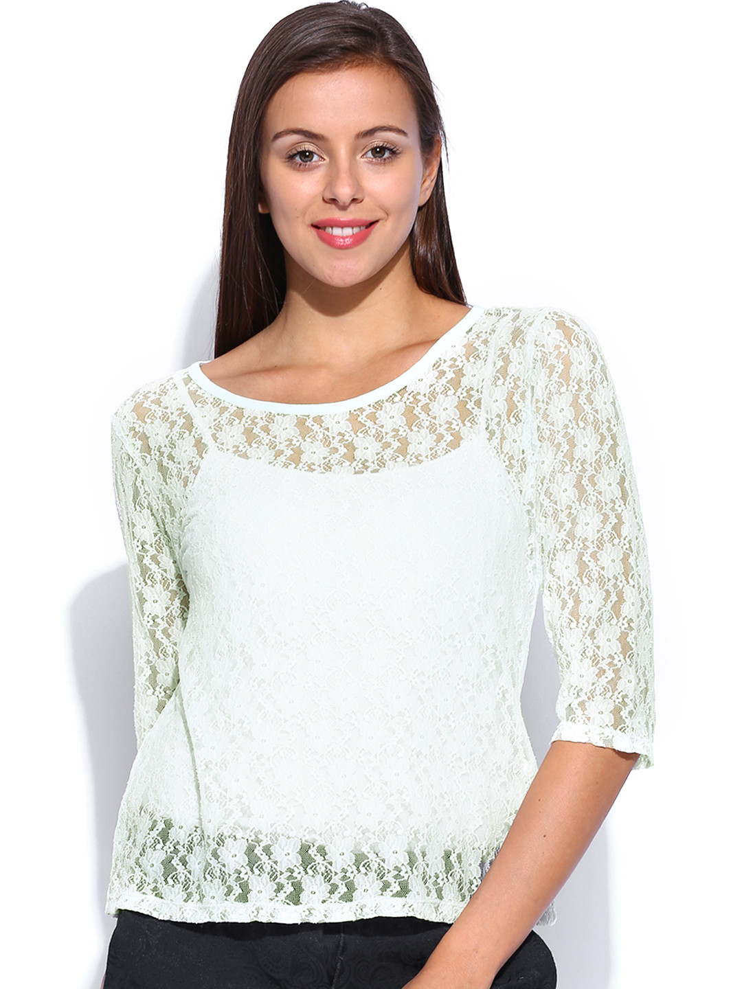 mint green plus size tops