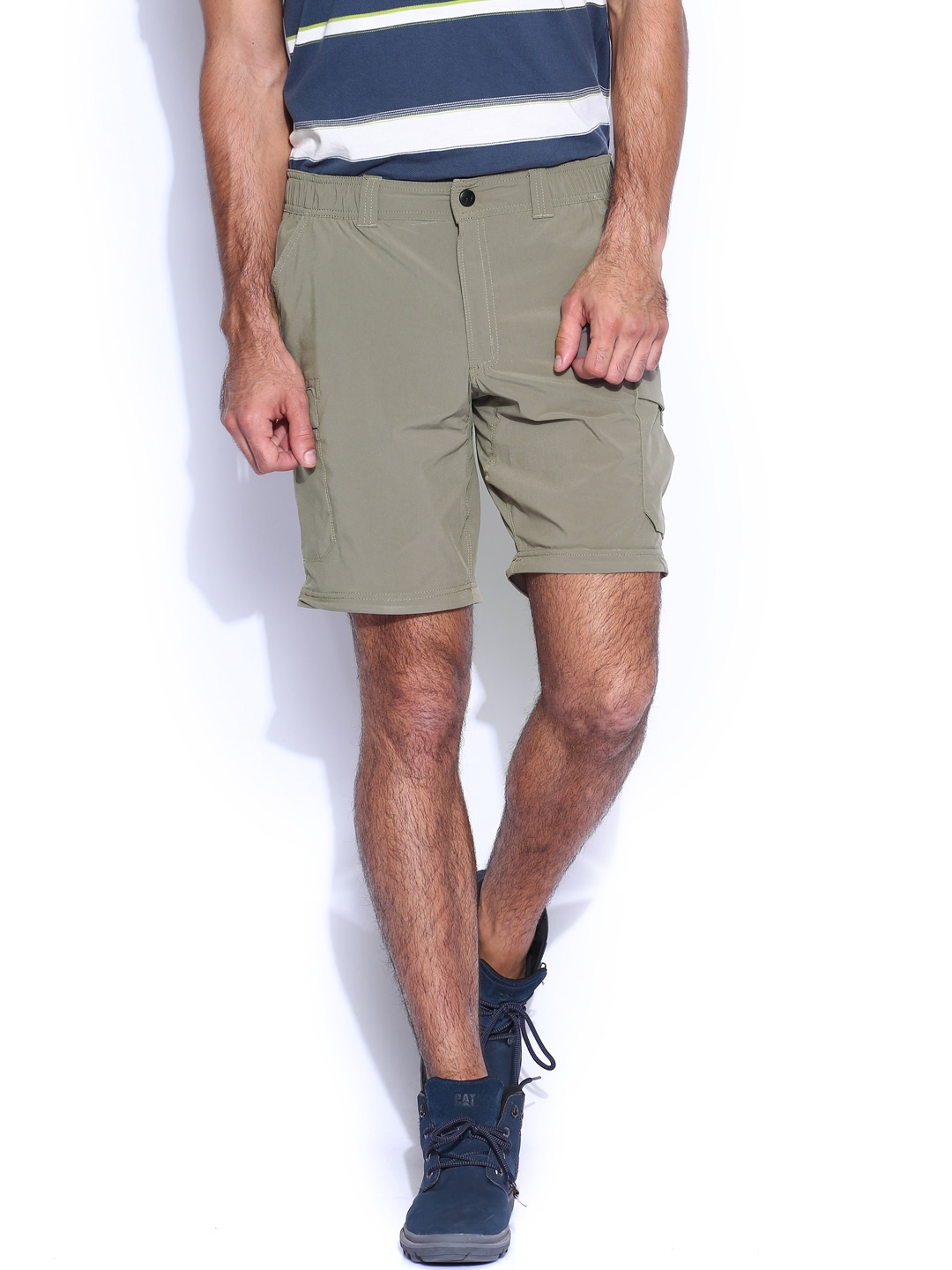 khaki cuffed cargo trousers