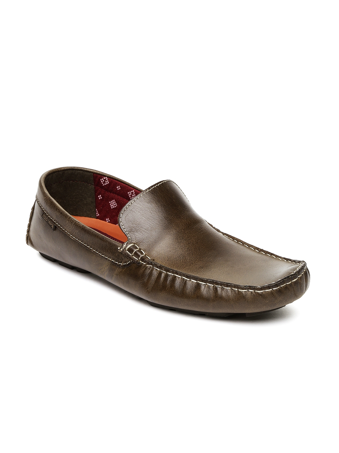 red tape men brown leather loafers