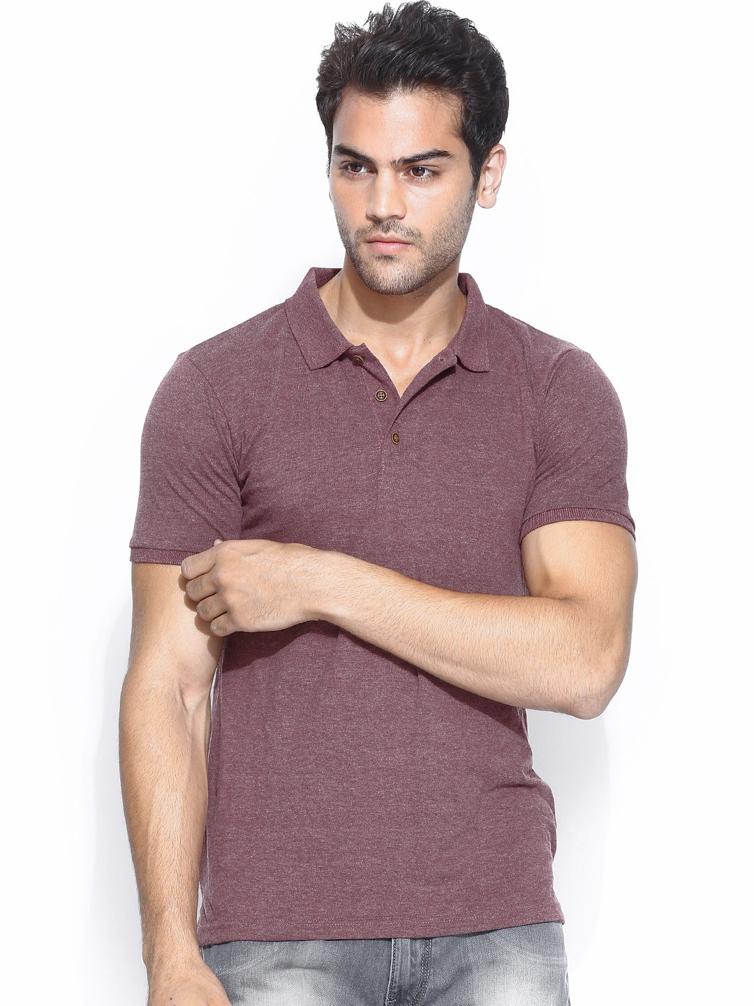 Buy HIGHLANDER Men Burgundy Polo T Shirt - Tshirts for Men 754573 | Myntra