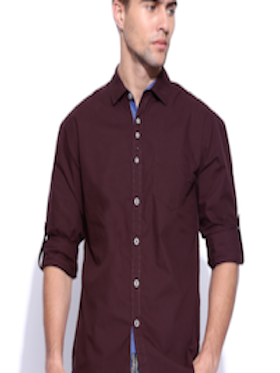 Buy The Indian Garage Co. Men Burgundy Casual Shirt - Shirts for Men ...
