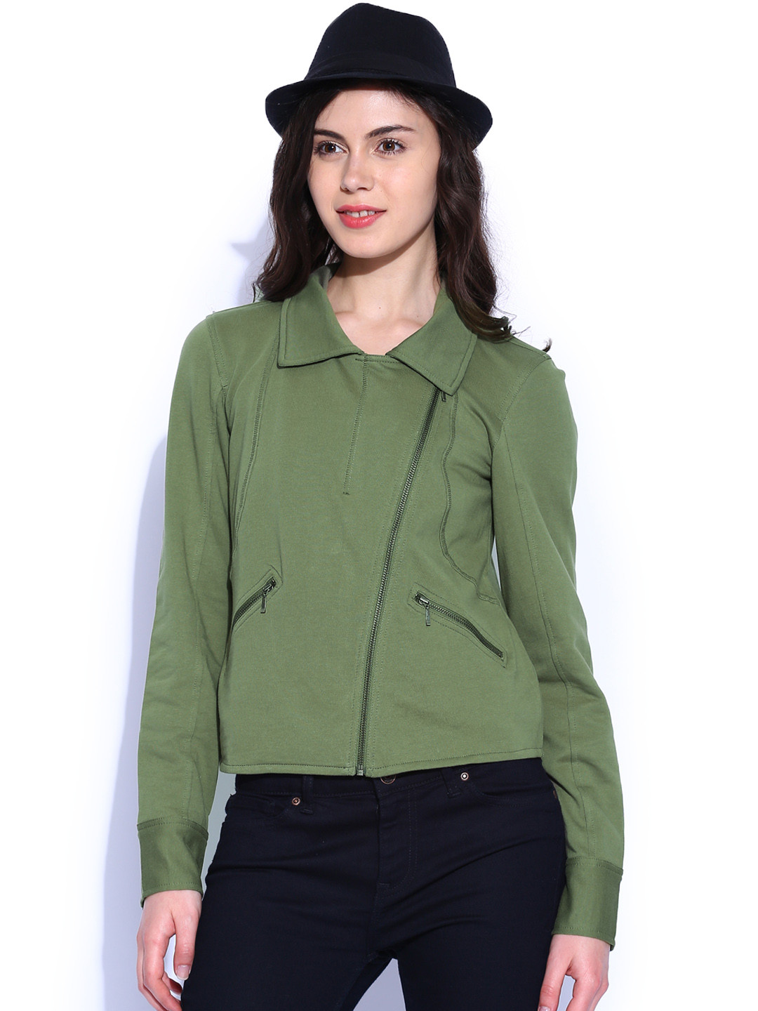 Buy ONLY Women Olive Green Jacket Jackets for Women 767746 Myntra