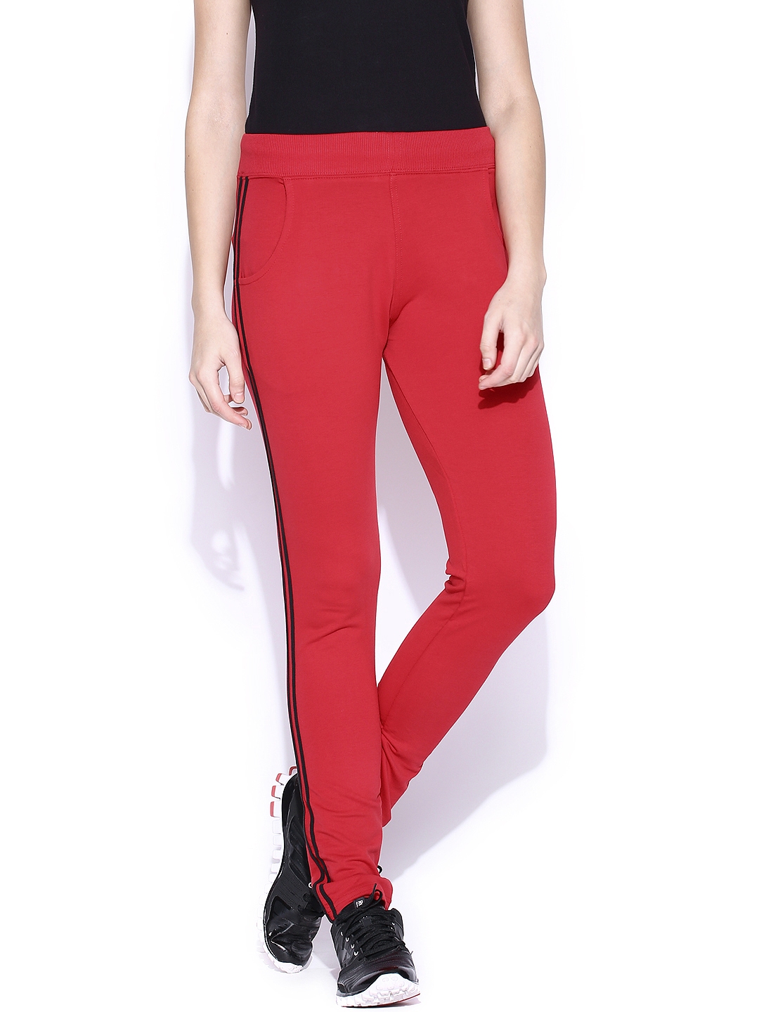 blue and red track pants