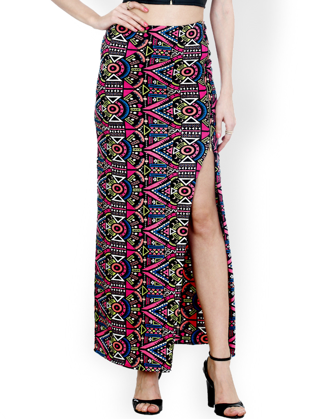 Buy FabAlley Multicoloured Printed Maxi Skirt Skirts for Women 771774