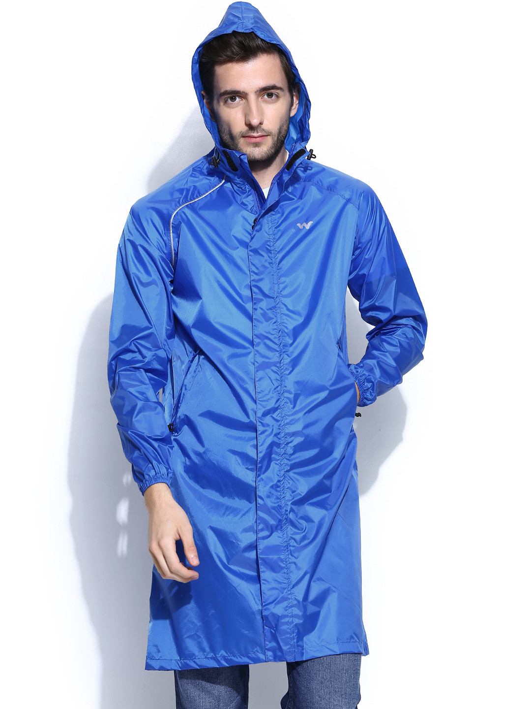 Buy Wildcraft Men Blue Hooded Rain Coat Rain Jacket for Men 783718
