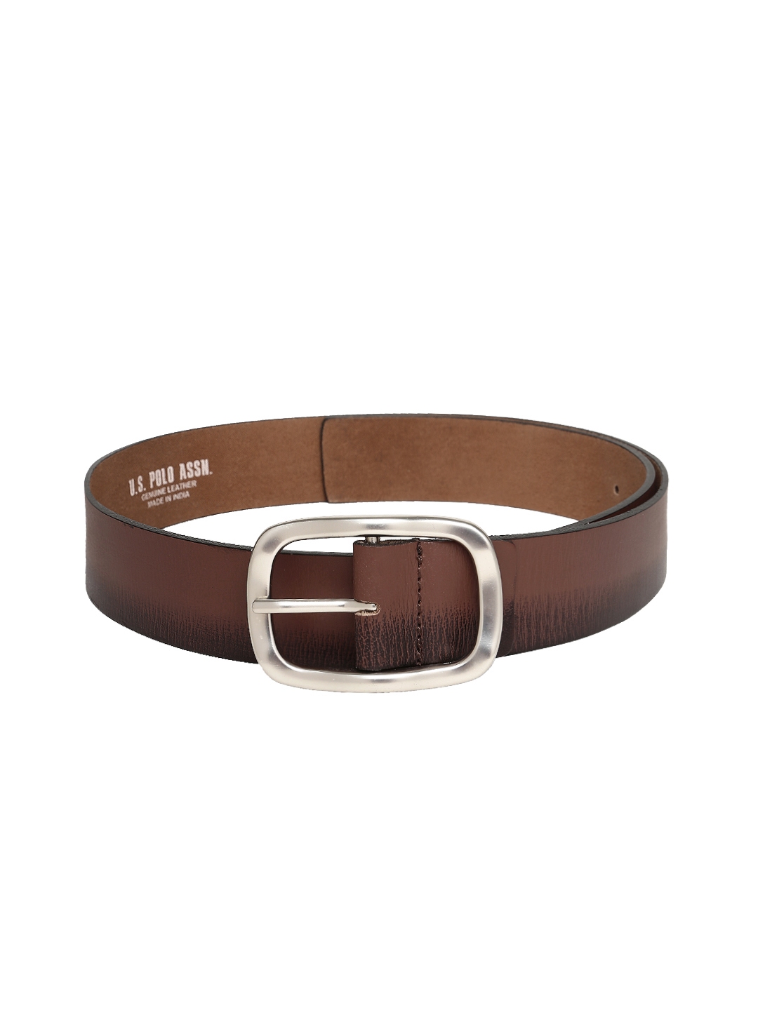 Buy U.S. Polo Assn. Men Brown Leather Belt - Belts for Men 783952 | Myntra