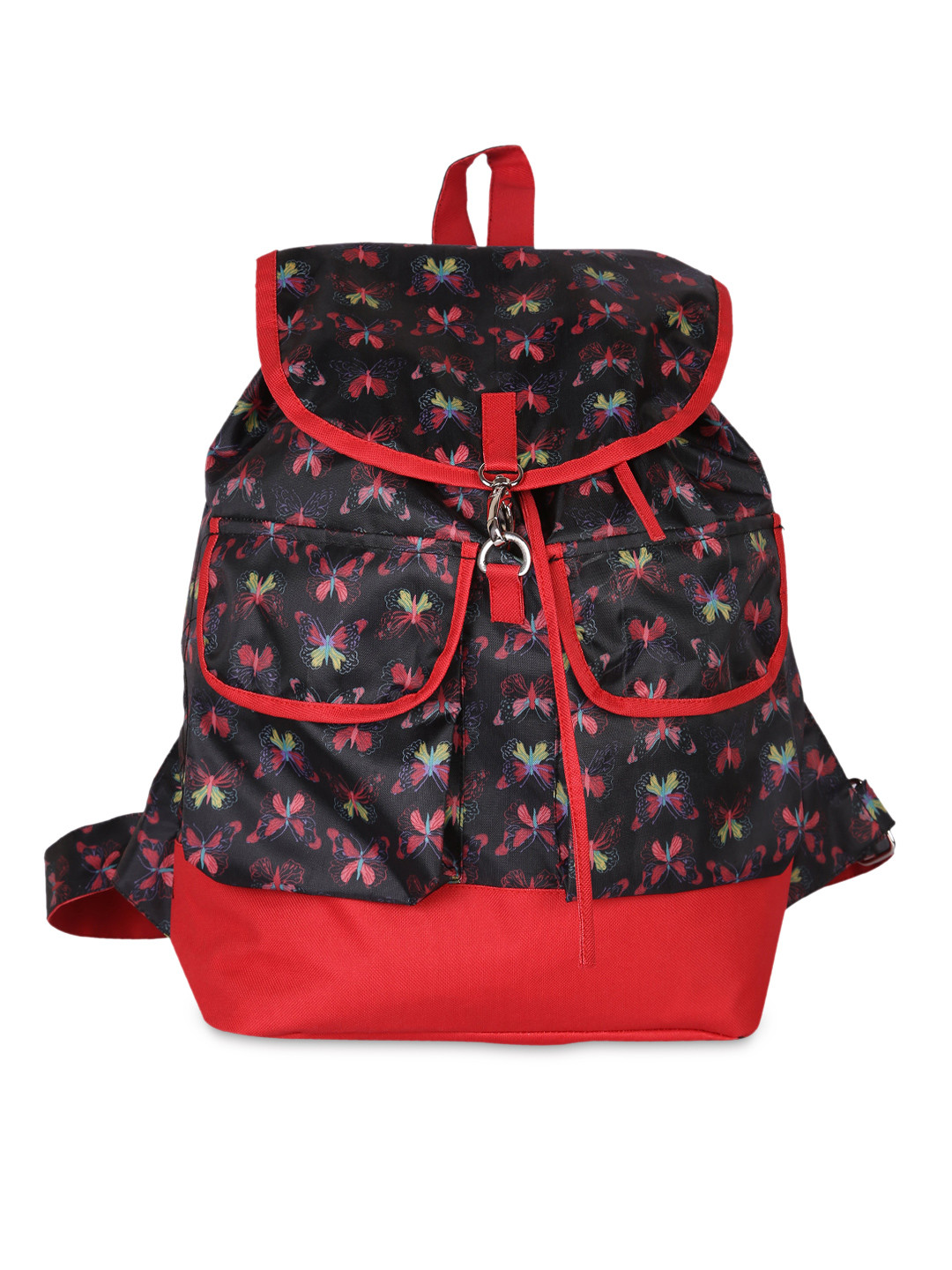 Buy Vogue Tree Women Black & Red Printed Backpack Backpacks for Women