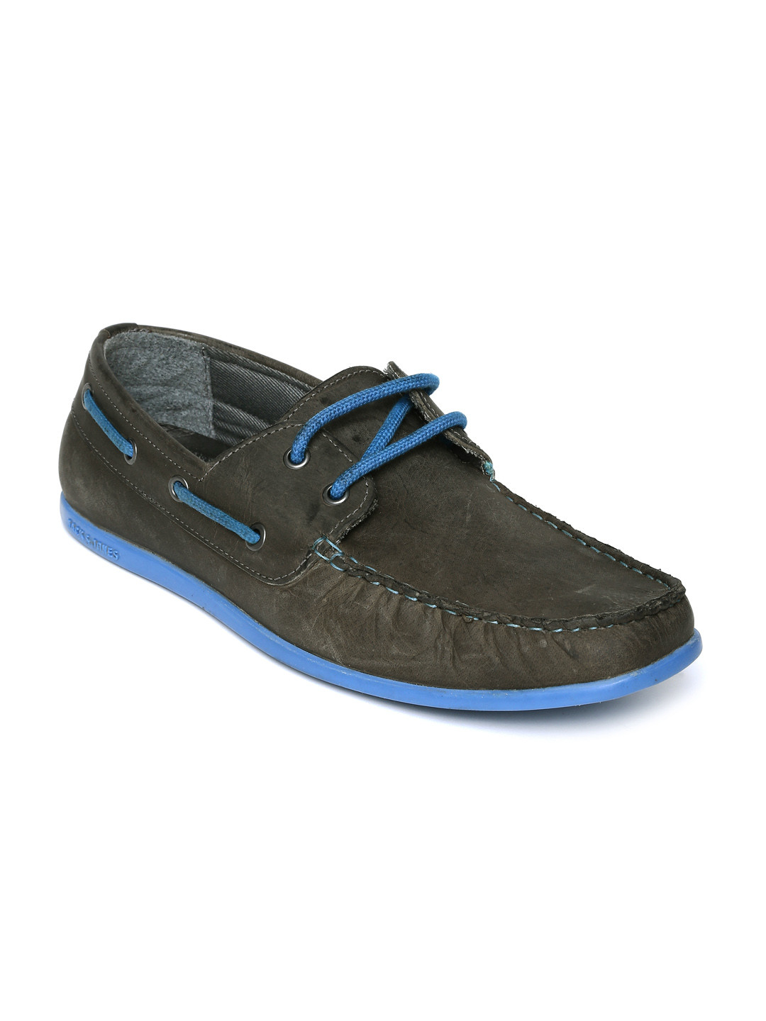 Buy Jack & Jones Men Grey Leather Boat Shoes Casual Shoes for Men