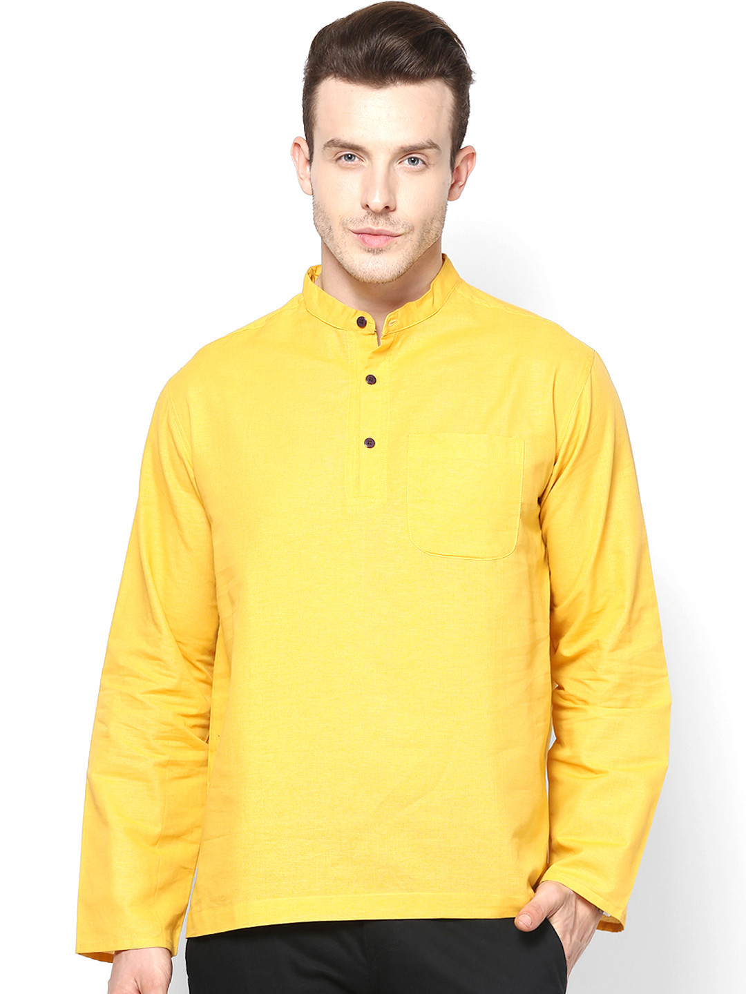 Buy Even Men Yellow Short Kurta Kurtas for Men 797276 Myntra