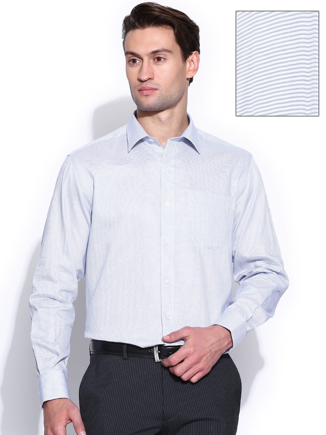 Buy John Players Blue & White Formal Shirt - Shirts for Men 798993 | Myntra