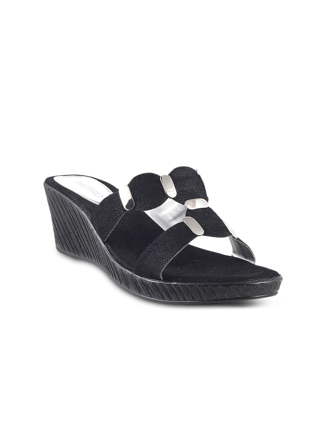 Buy Metro Women Black Platform Wedges Heels for Women 801304 Myntra