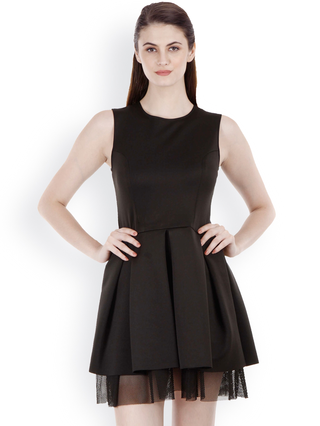 Buy Fuziv Black Fit And Flare Dress Dresses For Women 806980 Myntra