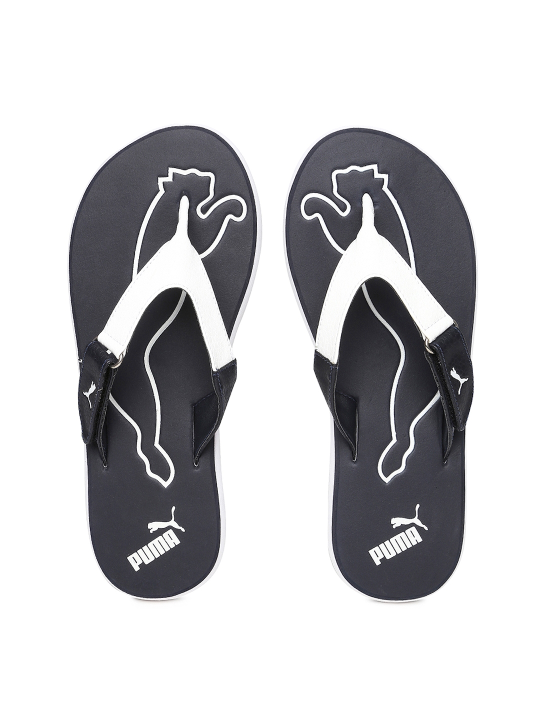 Buy PUMA Men Black & White Flip Flops - Flip Flops for Men 810630 | Myntra