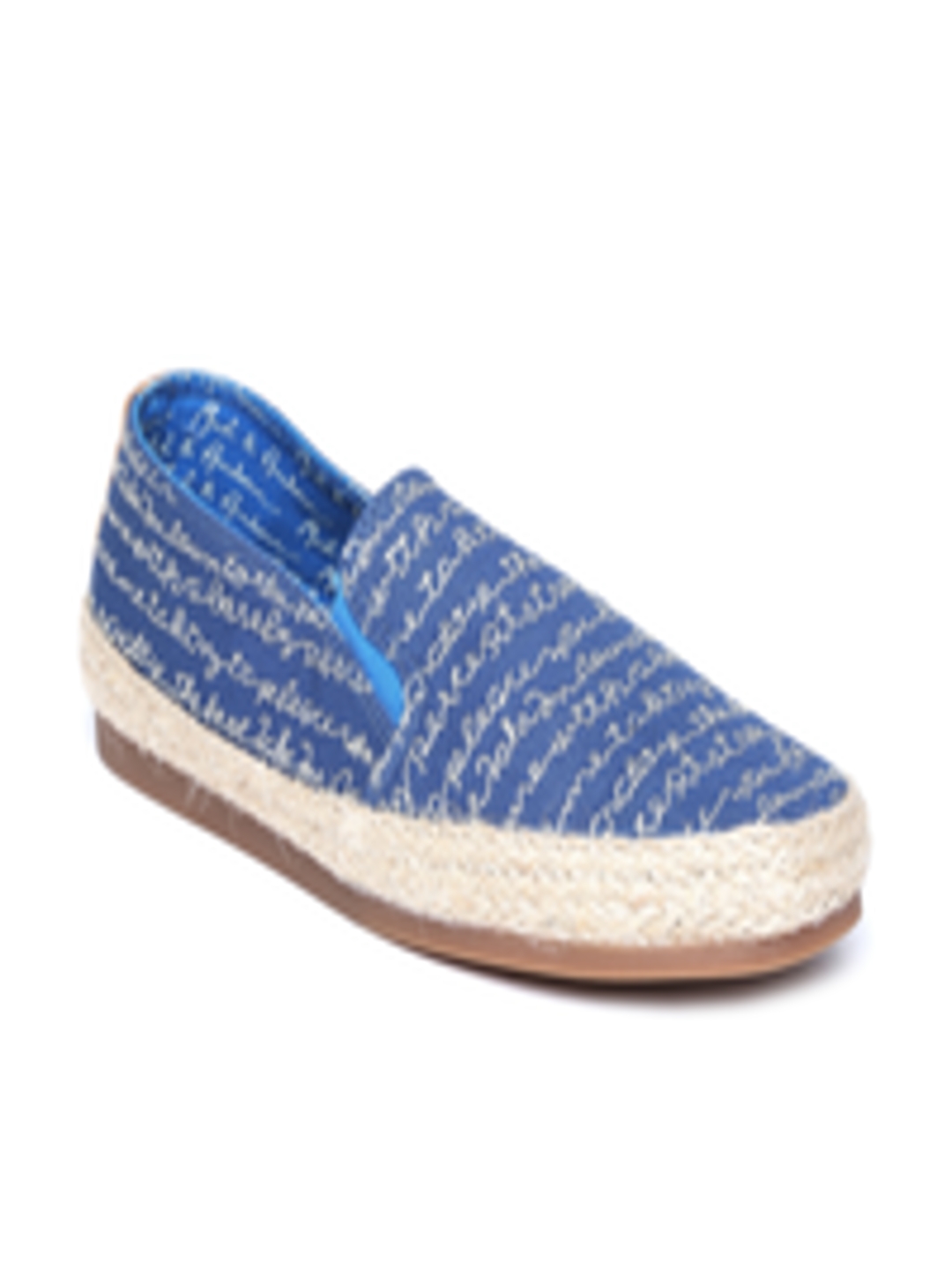Buy Mast & Harbour Unisex Blue Embroidered Casual Shoes - Casual Shoes ...
