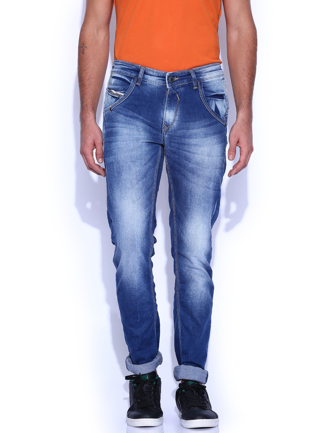 Buy SPYKAR Blue Low Rise Skinny Tight Fit Stretchable Jeans - Jeans for Men 814888 | Myntra
