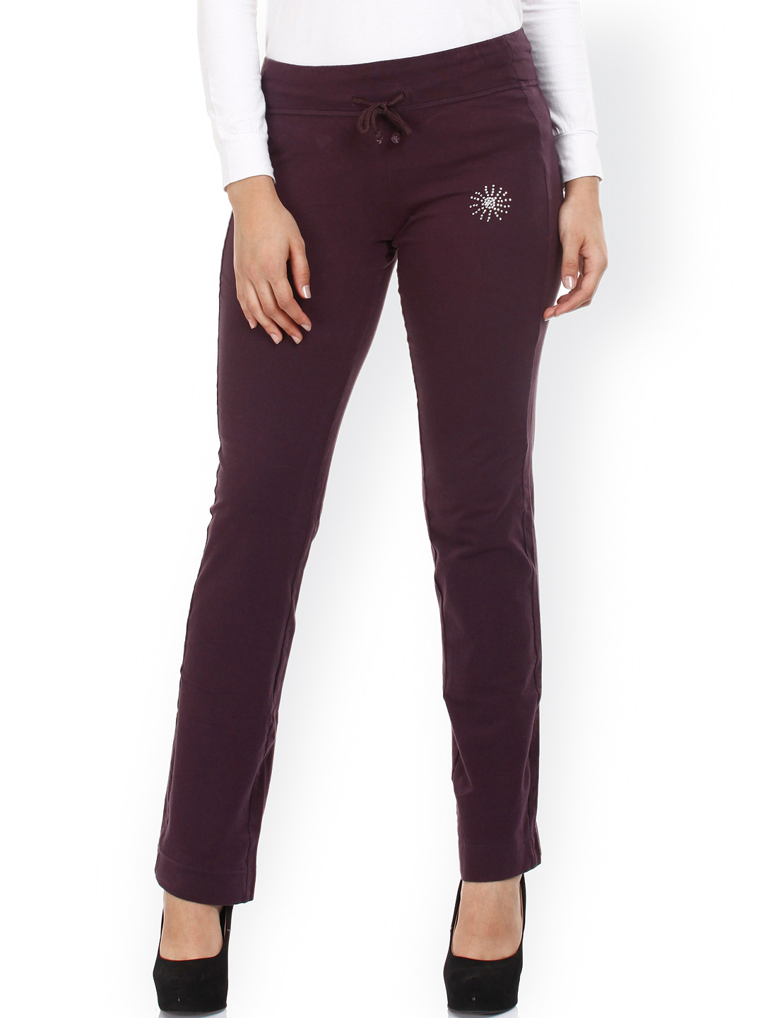Buy Mustard Purple Trousers - Trousers for Women 822303 | Myntra