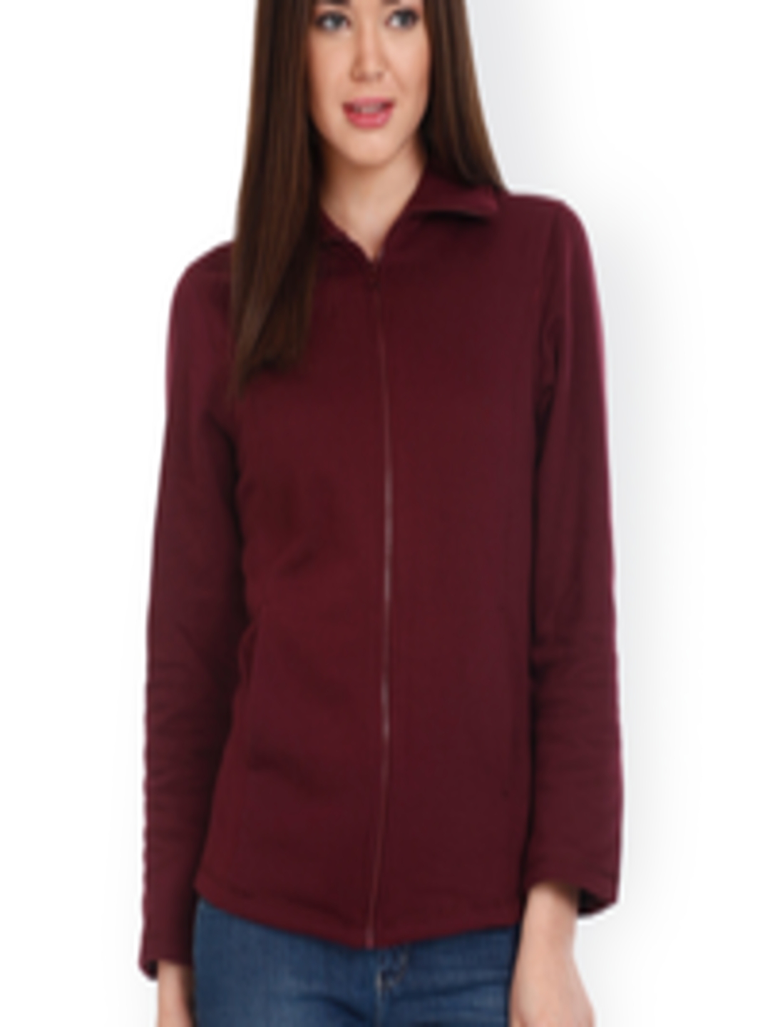 Buy Mustard Burgundy Sweatshirt - Sweatshirts for Women 822328 | Myntra