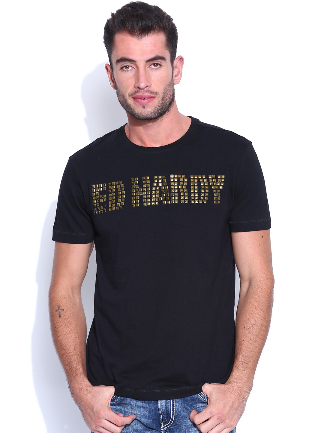 Buy Ed Hardy Black Pure Cotton T Shirt - Tshirts for Men 831523 | Myntra