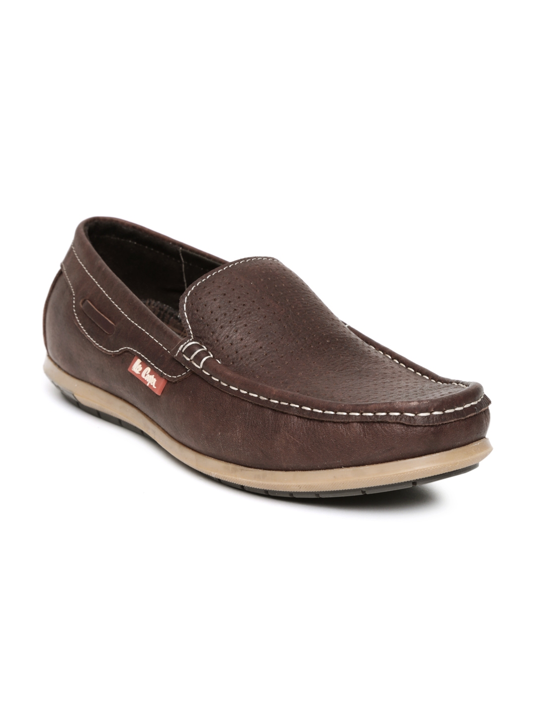 lee cooper brown leather casual shoes