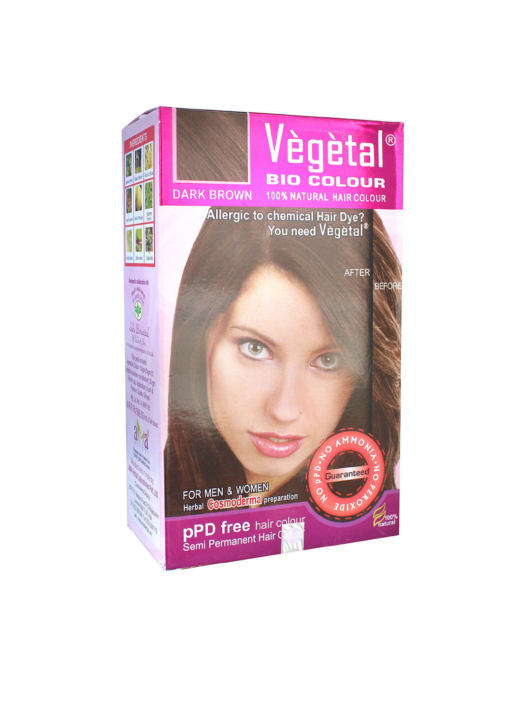 Buy Vegetal Unisex Dark Brown Hair Colour 150 G Hair Colour for