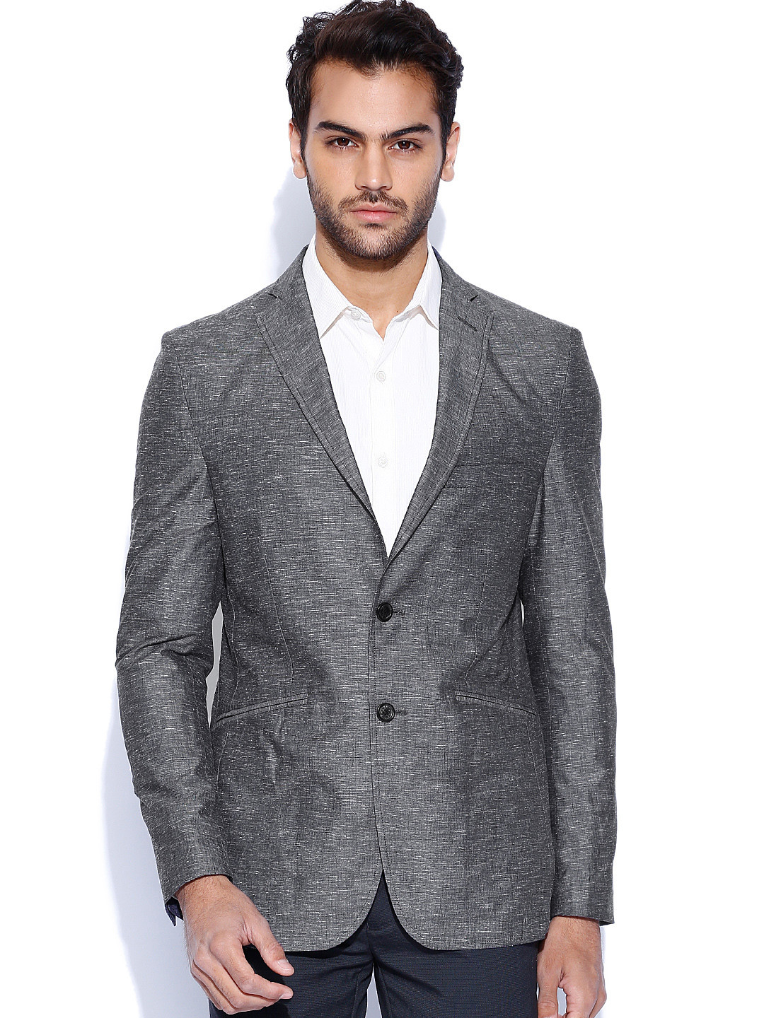 Buy Peter England Grey Slim Smart Fit Blazer Blazers for Men 842453